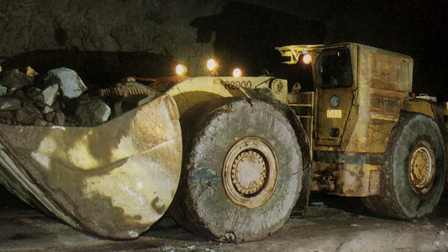 An automated underground ore loader.