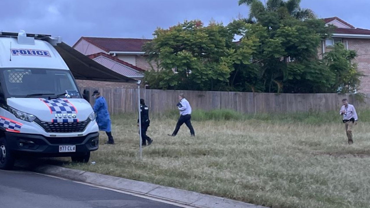 Police on the scene of a stabbing on Fermont Rd at Underwood. Picture: Andreas Nicola