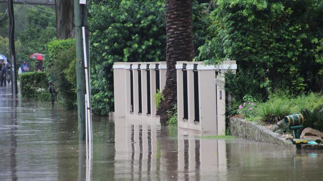 The Nepean River has reached properties on River Road. Picture: Joel Erickson