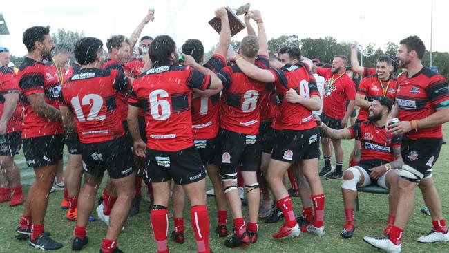 Gold Coast District Rugby Union First Grade Grand Final. Griffith University Colleges Knights v Nerang Bulls. Pic Mike Batterham