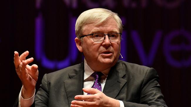 Kevin Rudd speaks at the Australian National University Picture: Michael Masters/Getty Images