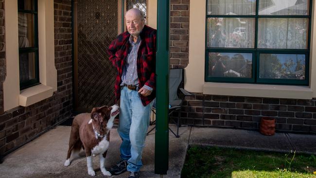 Tom Sullivan and his dog Archie. Picture: Naomi Jellicoe