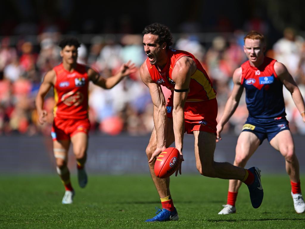 Ben King booted two goals for the Gold Coast. Picture: Albert Perez/AFL Photos