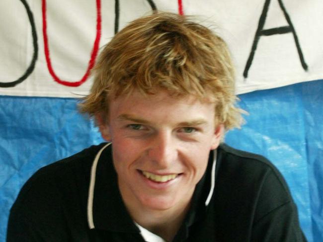 24/11/2002. Number one draft pick Brendon Goddard at home today at Glengarry before a BBQ in his honour. He was picked up by St Kilda in the AFL draft. Digital Image