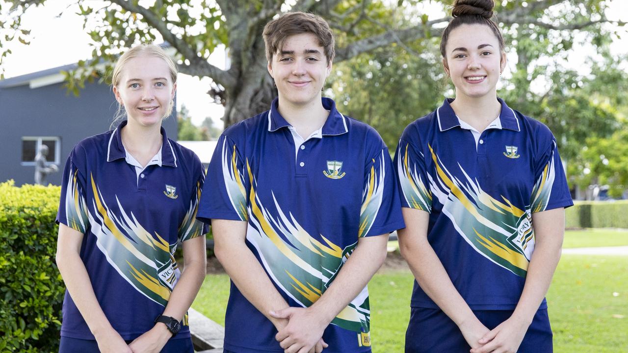 Victory College 2022: Left to right: Rhiannon Sims, Joseph Hardy, and Seriah Bligh.