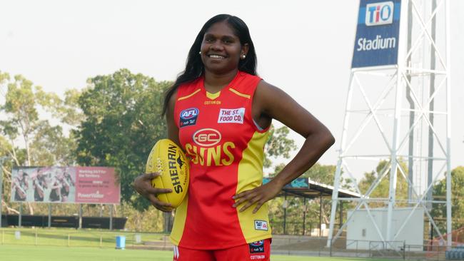 Ashanti Bush has been drafted to the Gold Coast Suns AFLW squad. Picture AFLNT Media.