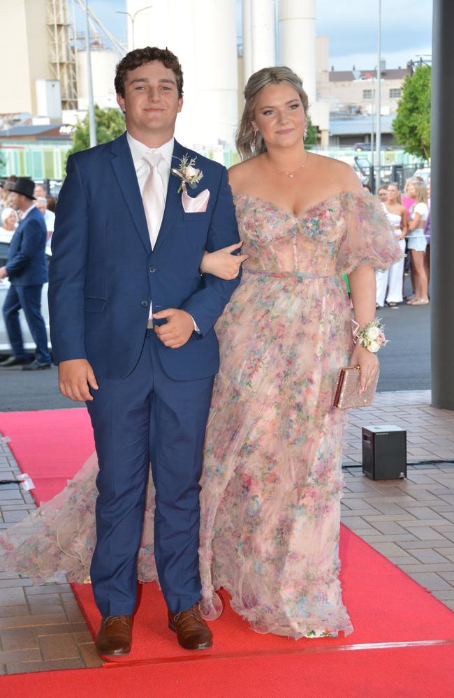 Toowoomba school formals. At the 2023 St Ursula's College formal is graduate Lily Swan with her partner Jesse Bohm. Picture: Rhylea Millar