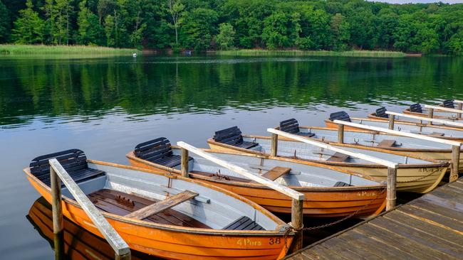 Rowboats moored at Schlachtensee. Picture: Getty Images