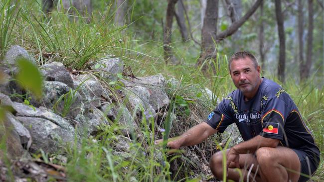 Kabi Kabi land rights activist Wit-Boooka is one of dozens of protesters fighting to keep the site safe from the Gympie Bypass. Photo Patrick Woods / Gympie Times