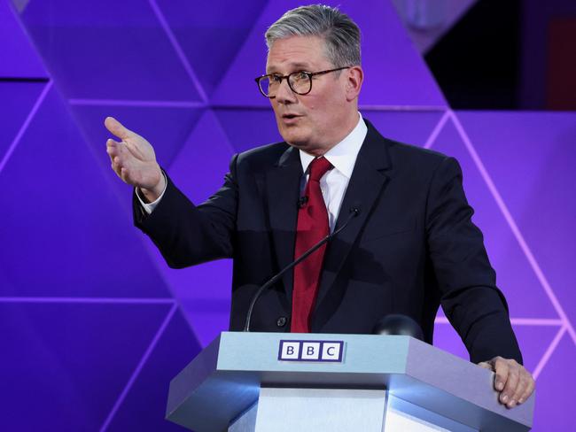 Labour Party leader Sir Keir Starmer during the last TV debate before the UK election. Picture: Getty Images