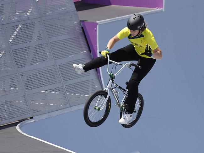 Australia’s Natalya Diehm in the BMX freestyle finals. Picture: Alex Coppel