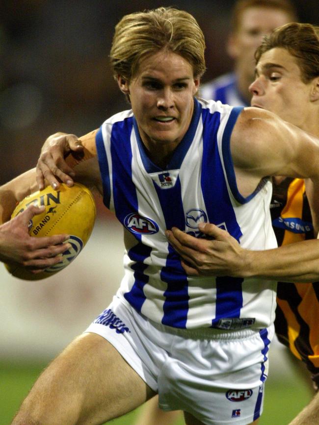 Teague playing for the Kangaroos in 2002.