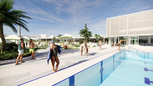 The Palm Beach aquatic centre on the southern Gold Coast. Renders released by the Gold Coast City Council.