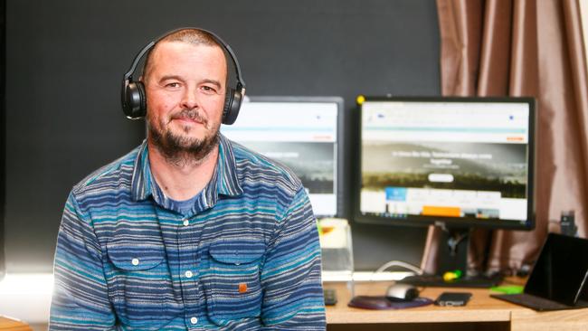 Aurora Customer Service Adviser Neil Street is working from home. Picture: PATRICK GEE