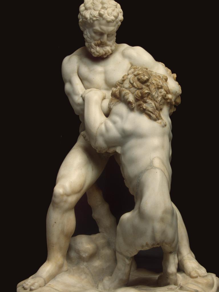 Statue of Heracles fighting a lion, Rome, fragments of the 2nd-3rd century CE, with additions and restorations made in Italy probably 17th century. Marble. From Alexander the Great at the Australian Museum. Supplied by the Australian Museum.