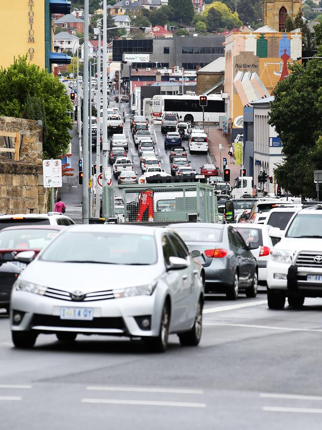 CONGESTION: Hobart. Picture: ZAK SIMMONDS