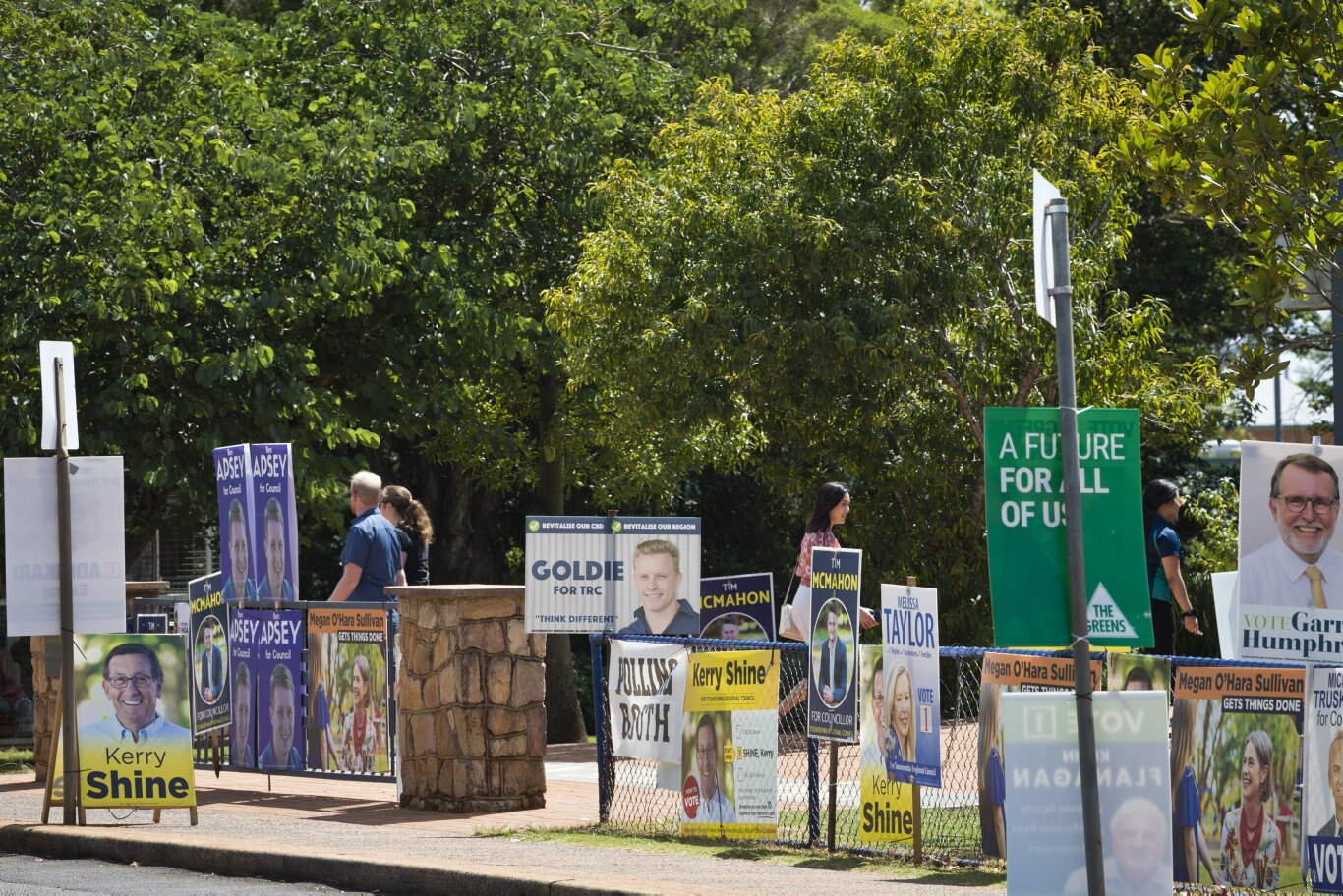 Harristown State High School polling booth is relatively quiet on Toowoomba Regional Council local government election day, Saturday, March 28, 2020. Picture: Kevin Farmer