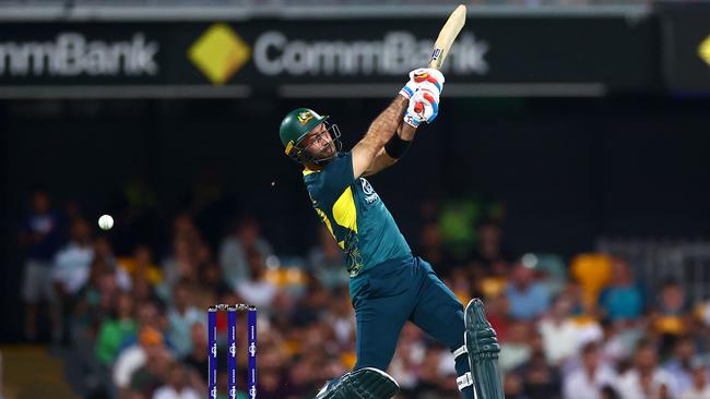 Glenn Maxwell led Australia to victory over Pakistan at the Gabba. (Photo by Pat Hoelscher/AFP)