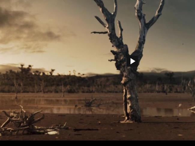 It took Federal Water Minister Tanya Plibersek's water bureaucrats four months before finally admitting this bleak image in their $12 million Murray Darling Basin advertising campaign was a fake.