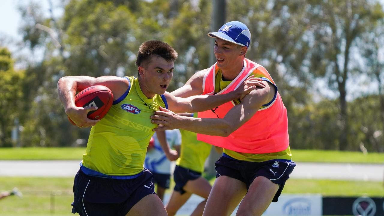 McKercher has been concentrating on learning the Kangaroos’ game plan as he reviews footage of his performances in match simulation. Picture: North Melbourne FC