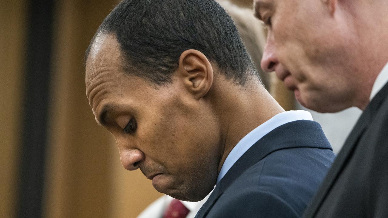 Former Minneapolis police officer Mohamed Noor reads a statement before being sentenced by Judge Kathryn Quaintance in the fatal shooting of Justine Ruszczyk Damond. Picture: Leila Navidi/Star Tribune via AP.