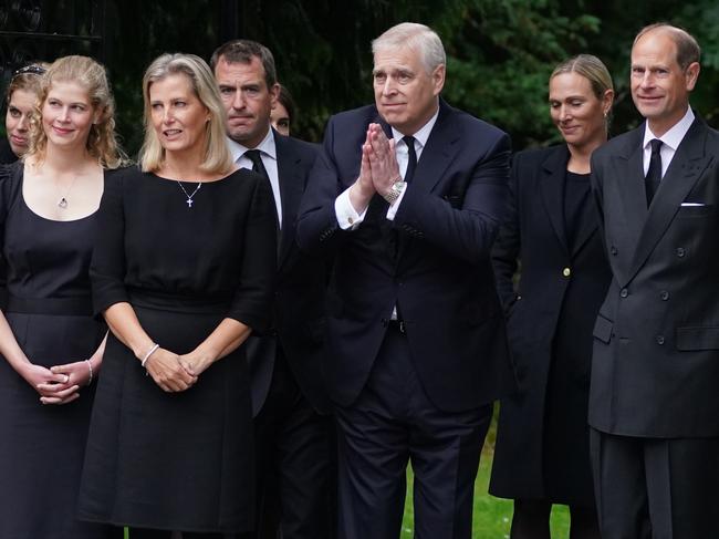 The royals thanked members of the public who had lined up outside Balmoral. Picture: Getty Images