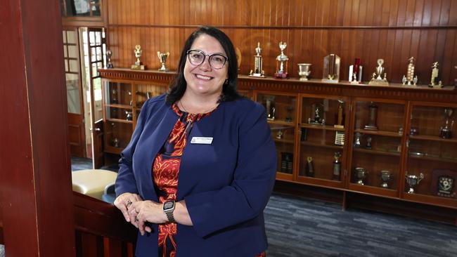 St Hilda’s School Principal Virginia Warner on campus. Picture: Glenn Hampson