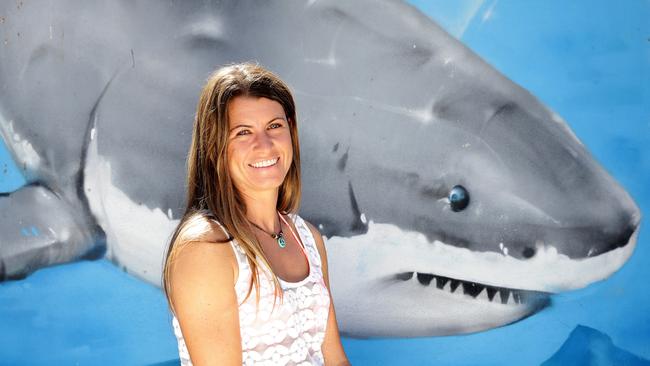 Shark attack survivor Lisa Mondy is now swimming with great whites. Picture by Peter Lorimer