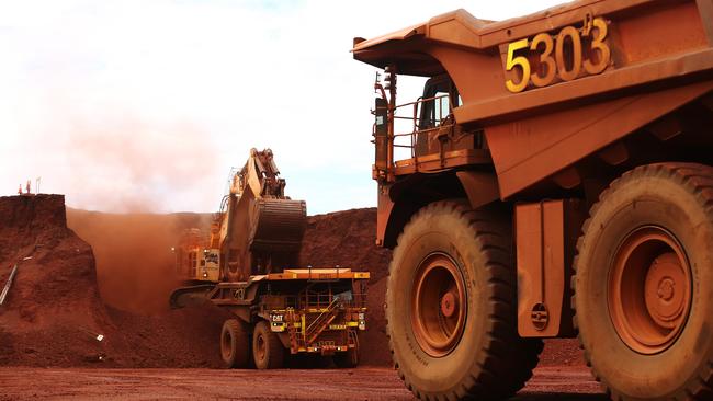 Falls in the iron ore price look set to continue with futures in Singapore and China still in free fall on Monday. Picture: Bloomberg