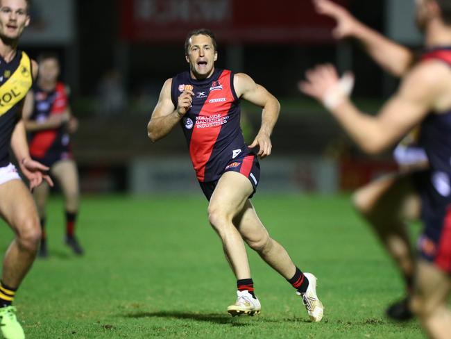 4.5.2018.SANFL: West Adelaide v Glenelg at Richmond Oval.Jason Porplyzia back playing for West's. PIC:TAIT SCHMAAL.