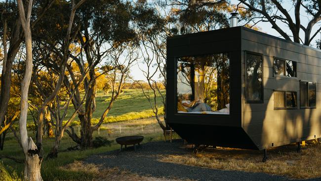 I wave goodbye as Bianca drops me off at one of the three off-grid tiny houses at Cabn Clare Valley. Picture: Supplied.