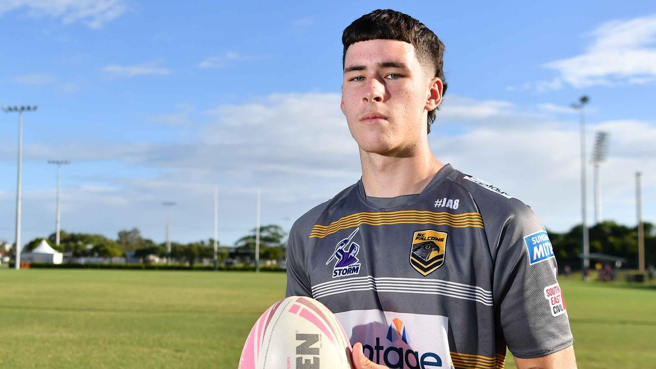 Sunshine Coast Falcons and Mal Meninga Cup player Jayden Smith has been revealed as one to watch this season. Picture: Patrick Woods.