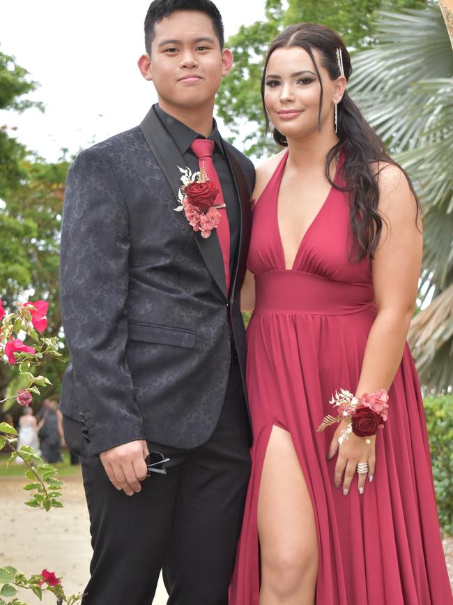 Chad Bacoto and Tayla Scriha were ready to celebrate the Mackay State High School 2021 Year 12 formal, November 16, 2021. Photo: Tara Miko and Janessa Ekert