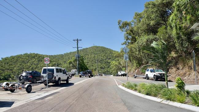 Parking alongside the road at Shute Harbour boat ramp.