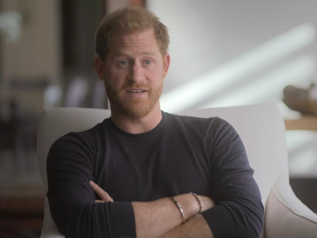 Prince Harry often comes across as defensive in the series. Picture: Netflix