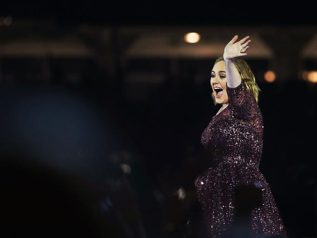 Adele started late because of transport delays. Picture: Cameron Spencer/Getty Images)