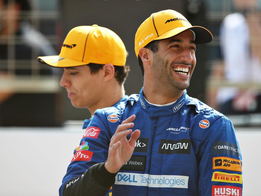 Daniel Ricciardo of Australia and Lando Norris of Great Britain.