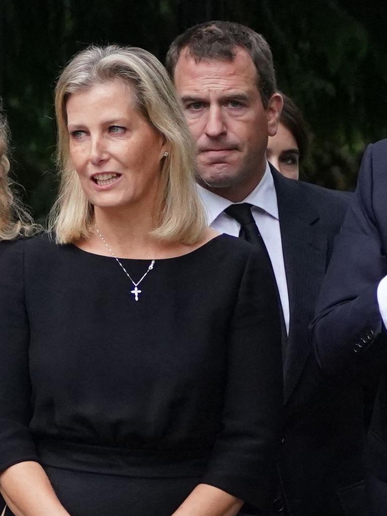 Peter Phillips – seen here with Sophie, Countess of Wessex – is cousin to Harry and William. Picture: AFP