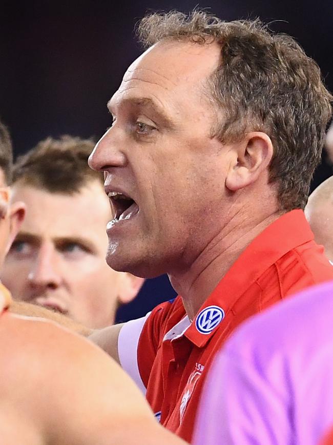 John Longmire’s Swans could help broker the Tim Kelly deal. Pic: Getty Images