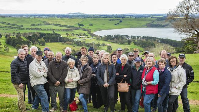 Farmers from across the Camperdown district rally against what is set to become Australia's largest solar farm. Pictured are Bookaar-Camperdown community action group members. Picture: Zoe Phillips