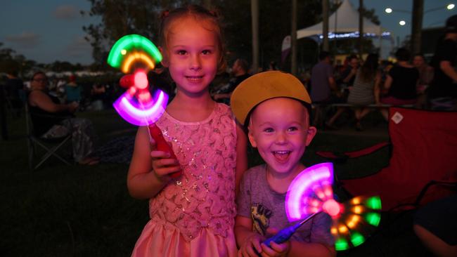 FUN NIGHT: Ruby and Jackson Home enjoy the New Years Eve celebrations at a previous Anzac Park event.