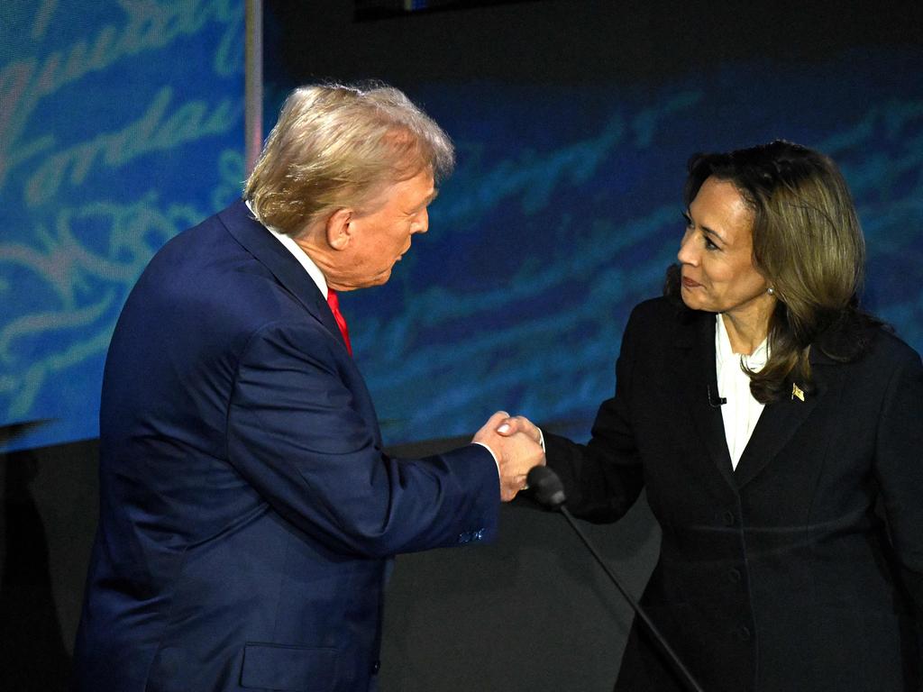 Donald Trump and Kamala Harris face off in their first onstage debate. Picture: AFP