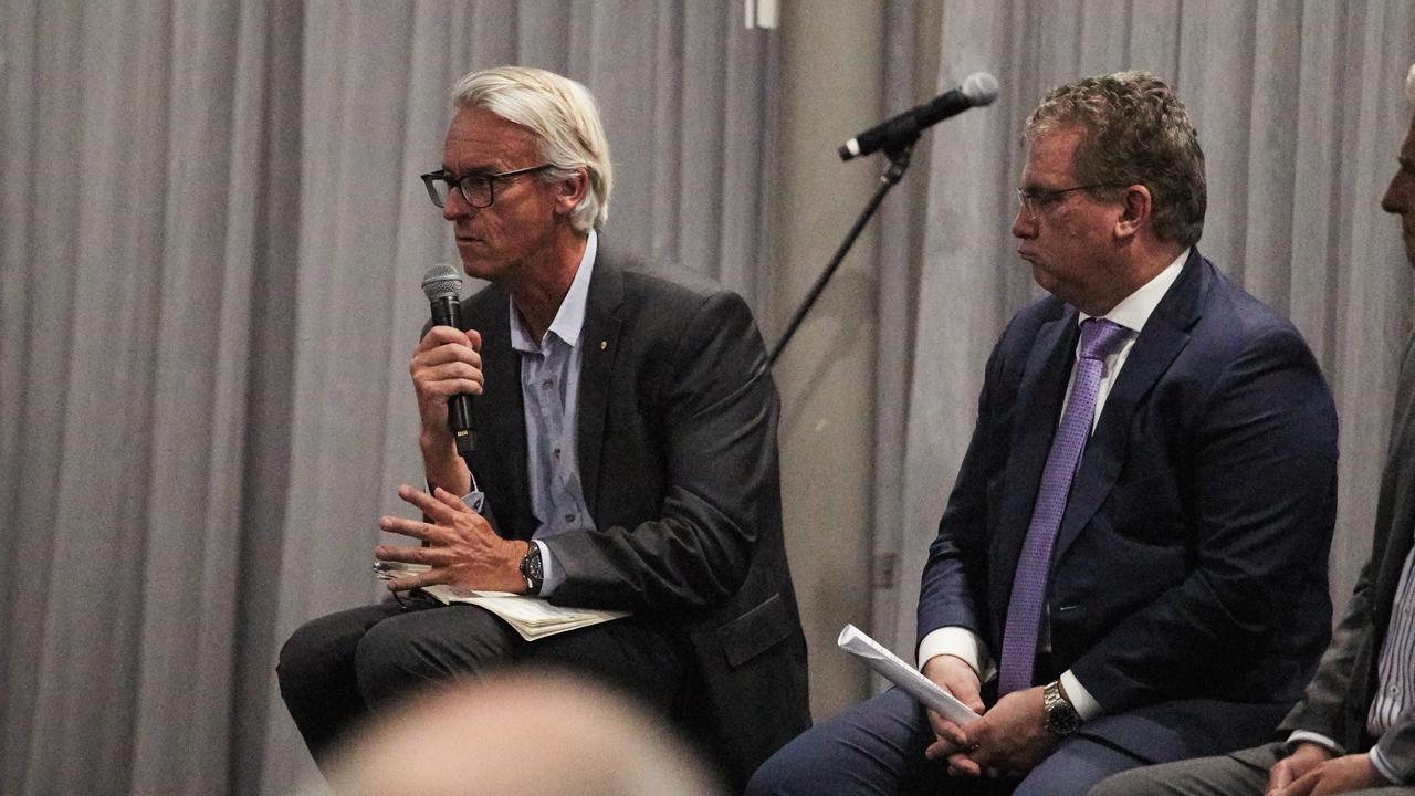 FFA CEO David Gallop (L) and Chairman Chris Nikou are under fire over their handling of the sex scandal.