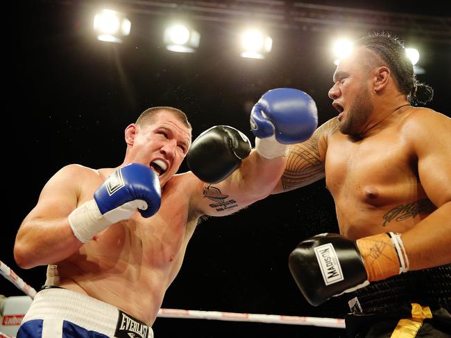 Paul Gallen v Junior Paulo, The Ladbrokes Star of the Ring Charity fight night bat the Horden Pavillion. Picture: Craig Greenhill