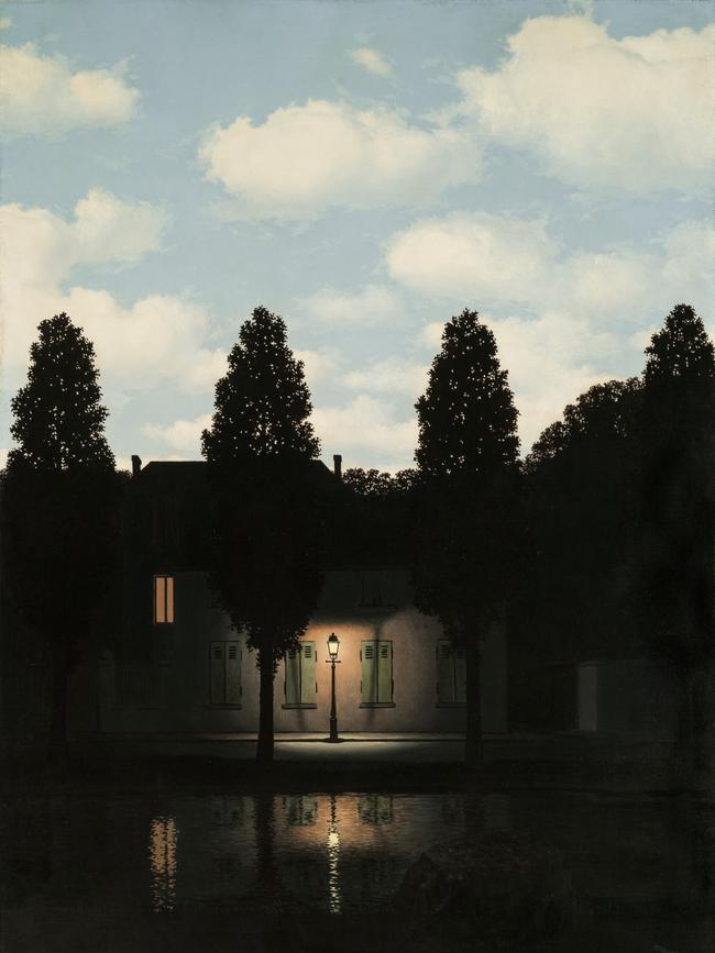 The Dominion of Light (L’empire des lumières), 1954, from Magritte’s prized Empire of Light series.