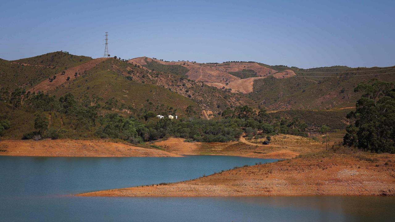 The Arade dam on the third and final day of new search operations amid the investigation into the disappearance of Madeleine McCann. Picture: AFP