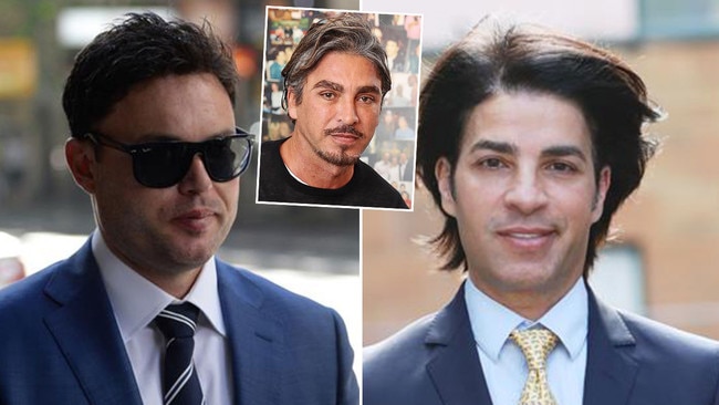 Nightclub king John Ibrahim, inset, younger brother Fadi, right, and former business partner Ben Scott. left. Pictures: News Corp