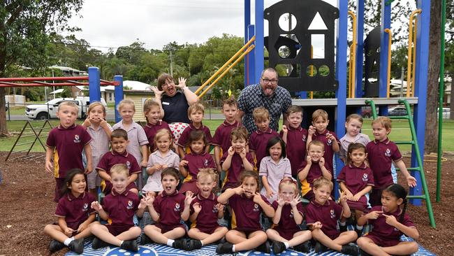 MY FIRST YEAR: Funny faces. Bli Bli State School Preps. Picture: Patrick Woods.