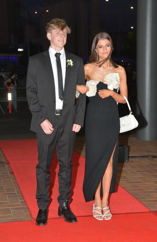 Toowoomba school formals. At the 2023 St Ursula's College formal is graduate Cianna Battaglia with her partner Zander Gentry. Picture: Rhylea Millar