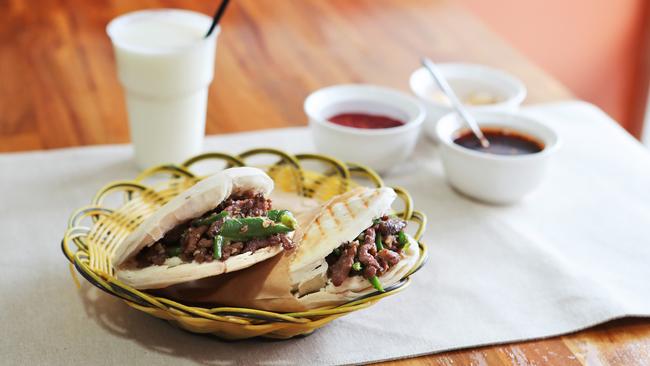 China’s answer to a hamburger: roujiamo is a popular street snack in Shaanxi and also here in Box Hill